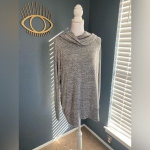 Grey Stretchy Cowl Neck Long-Sleeved Tunic